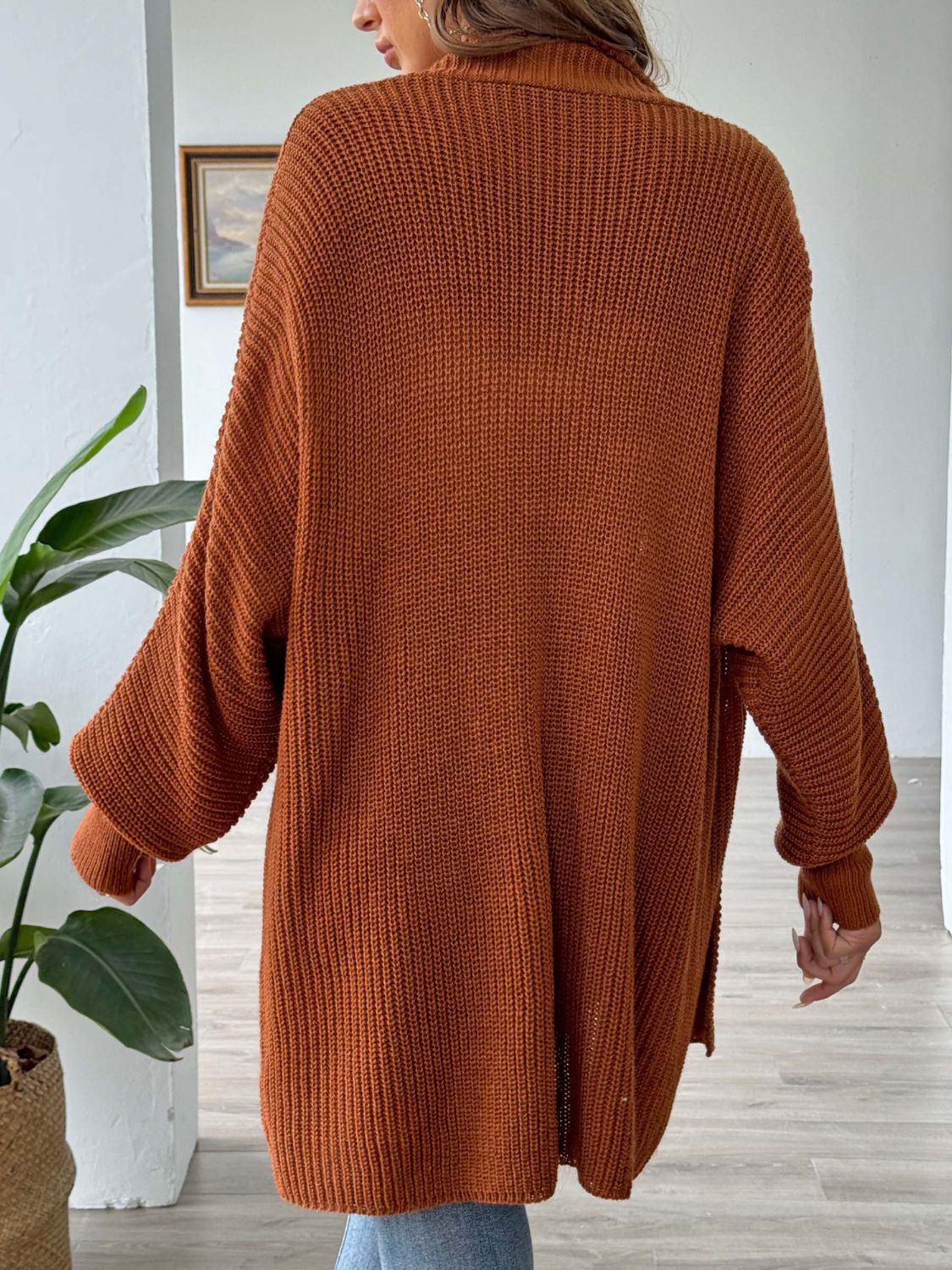 Open Front Long Sleeve Cardigan-Angel Casuals