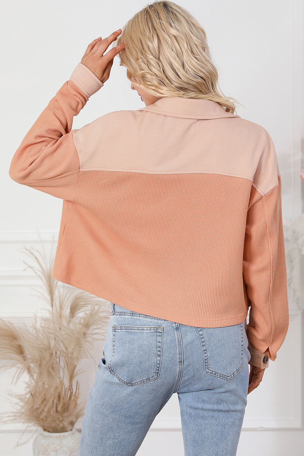 Button Down Dropped Shoulder Jacket-Angel Casuals