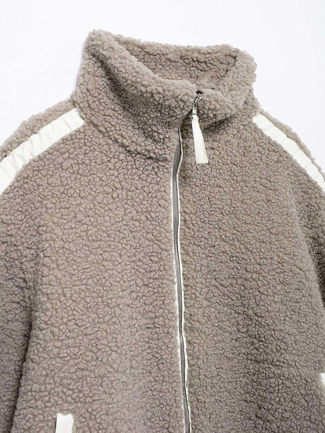 Zip Up Turtleneck Long Sleeve Plush Jacket-Angel Casuals