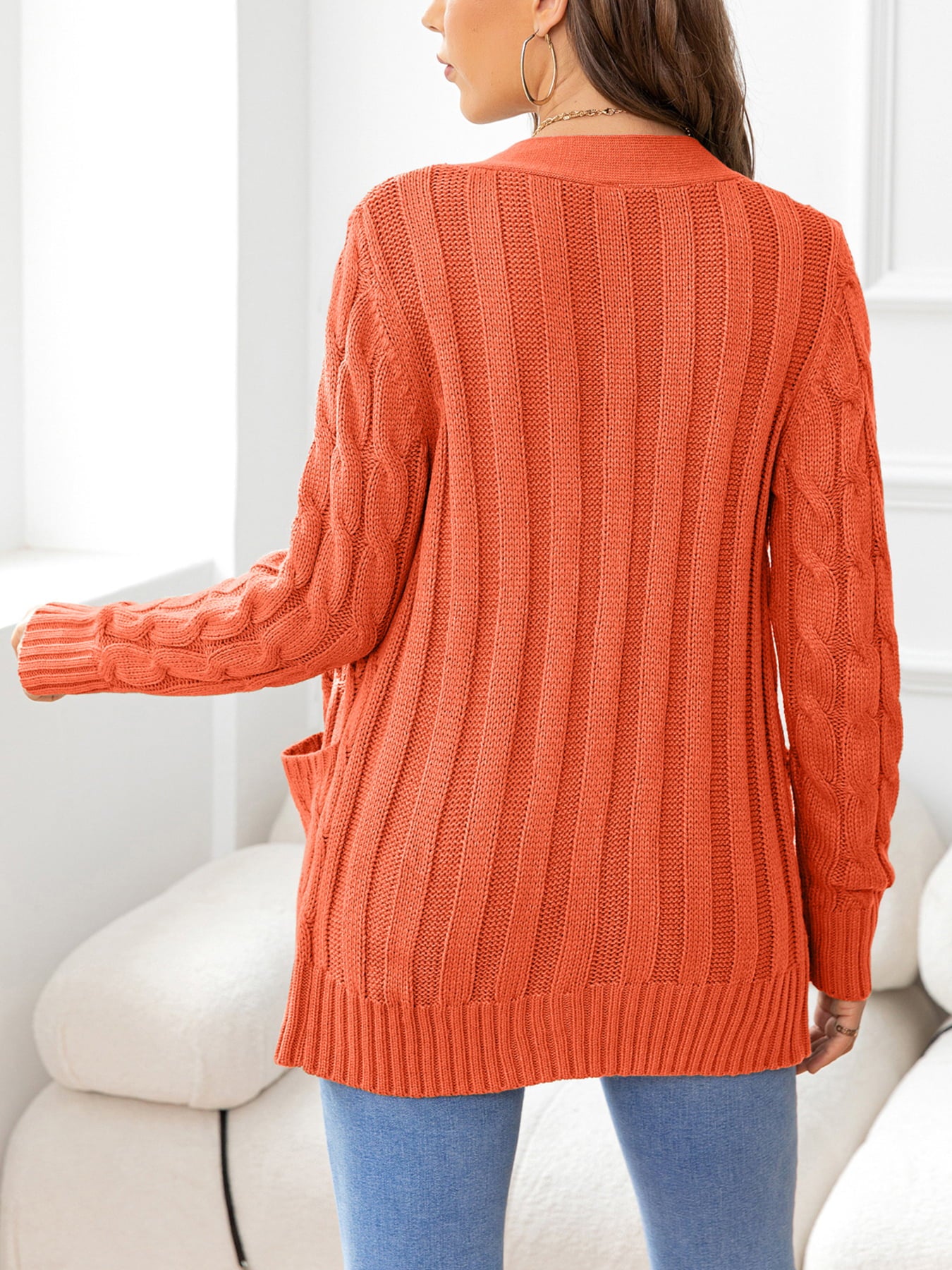 Button Down Cable-Knit Cardigan-Angel Casuals