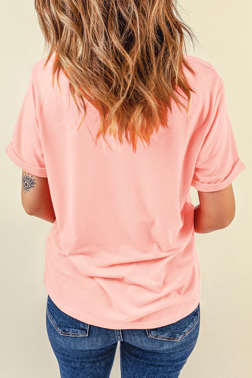 Round Neck Short Sleeve T-Shirt-Angel Casuals