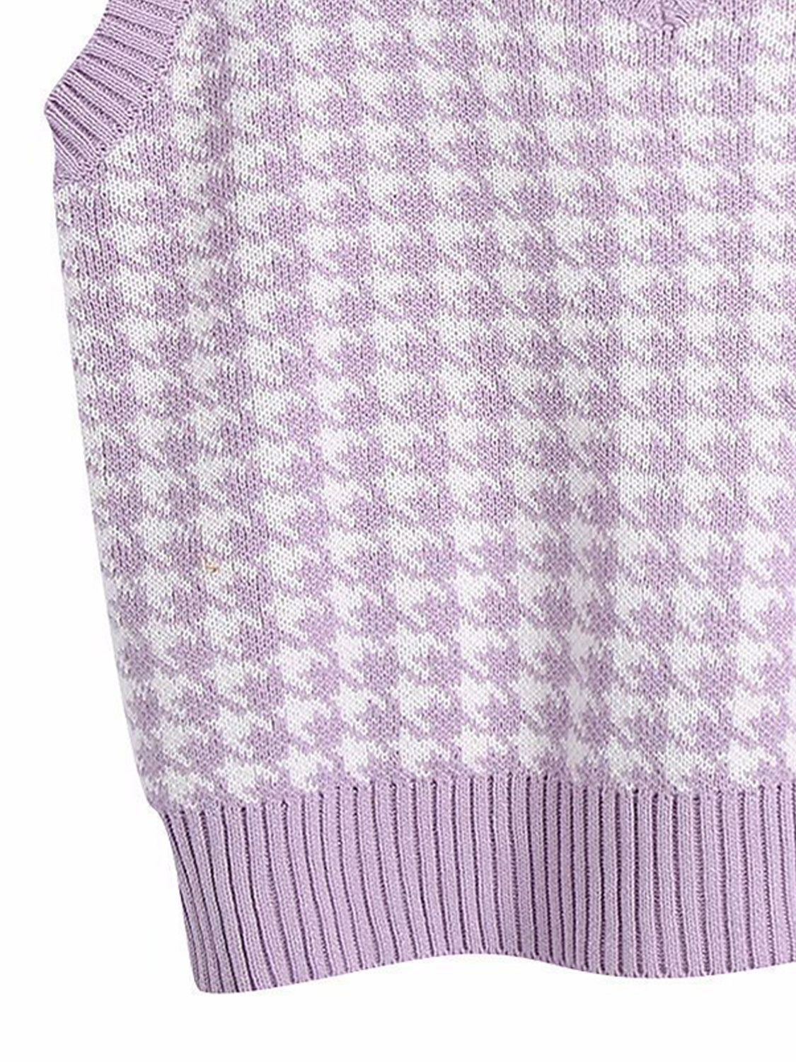 Houndstooth V-Neck Sweater Vest-Angel Casuals