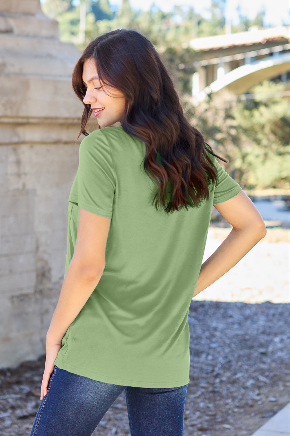 Basic Bae Bamboo Full Size V-Neck Short Sleeve T-Shirt-Angel Casuals
