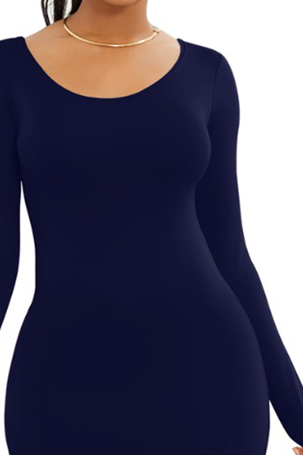 Round Neck Long Sleeve Maxi Wrap Dress-Angel Casuals