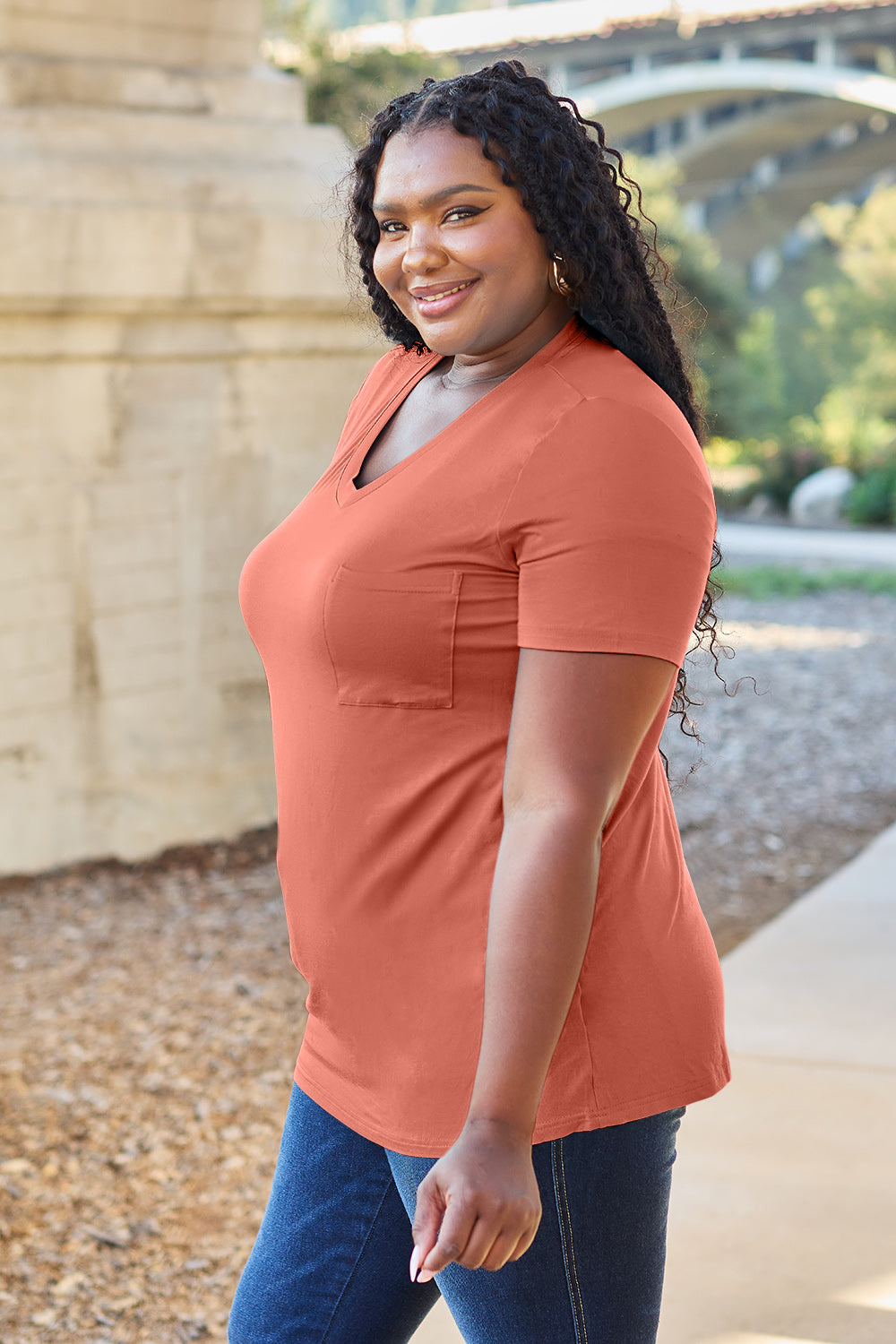 Basic Bae Bamboo Full Size V-Neck Short Sleeve T-Shirt-Angel Casuals