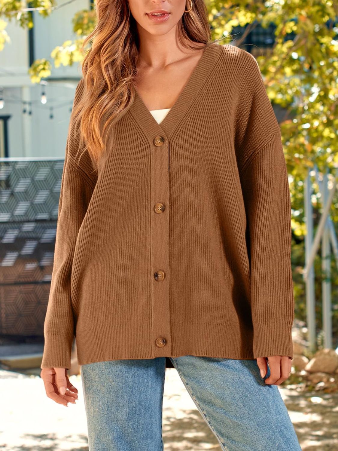 Button Down Long Sleeve Cardigan-Angel Casuals