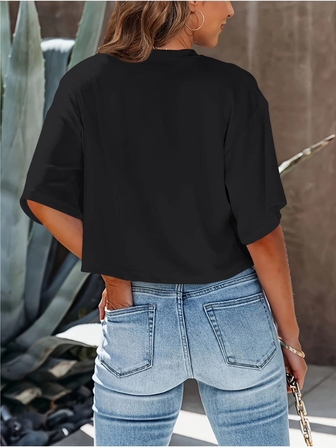 Round Neck Half Sleeve T-Shirt-Angel Casuals