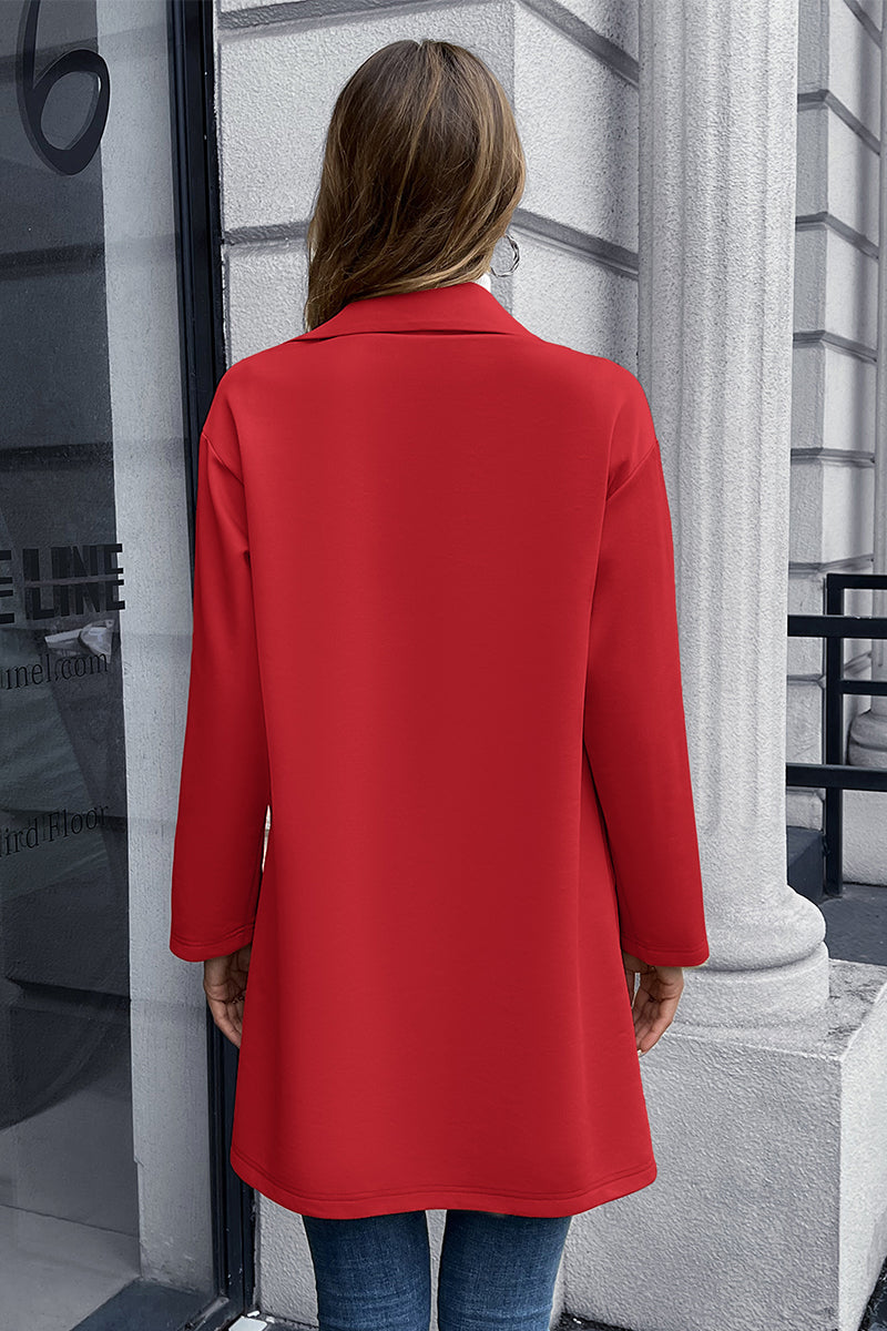 Lapel Collar Long Sleeve Blazer-Angel Casuals