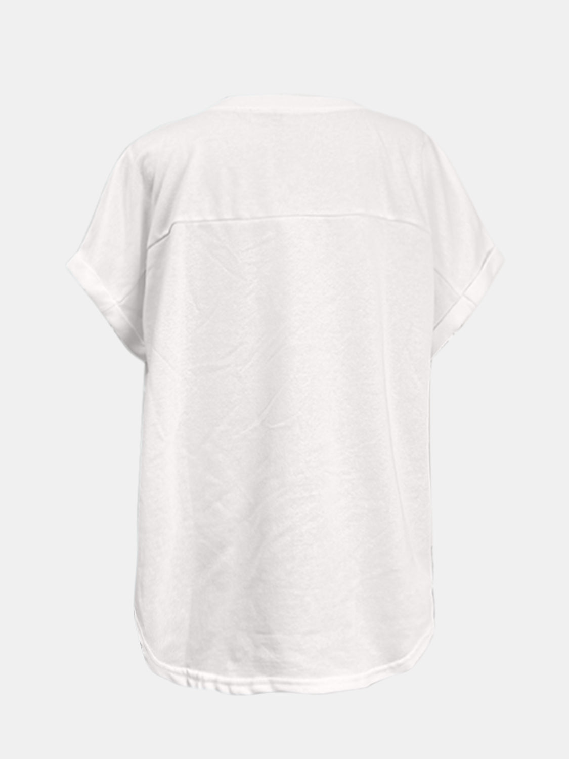 Sequin Round Neck Short Sleeve T-Shirt-Angel Casuals