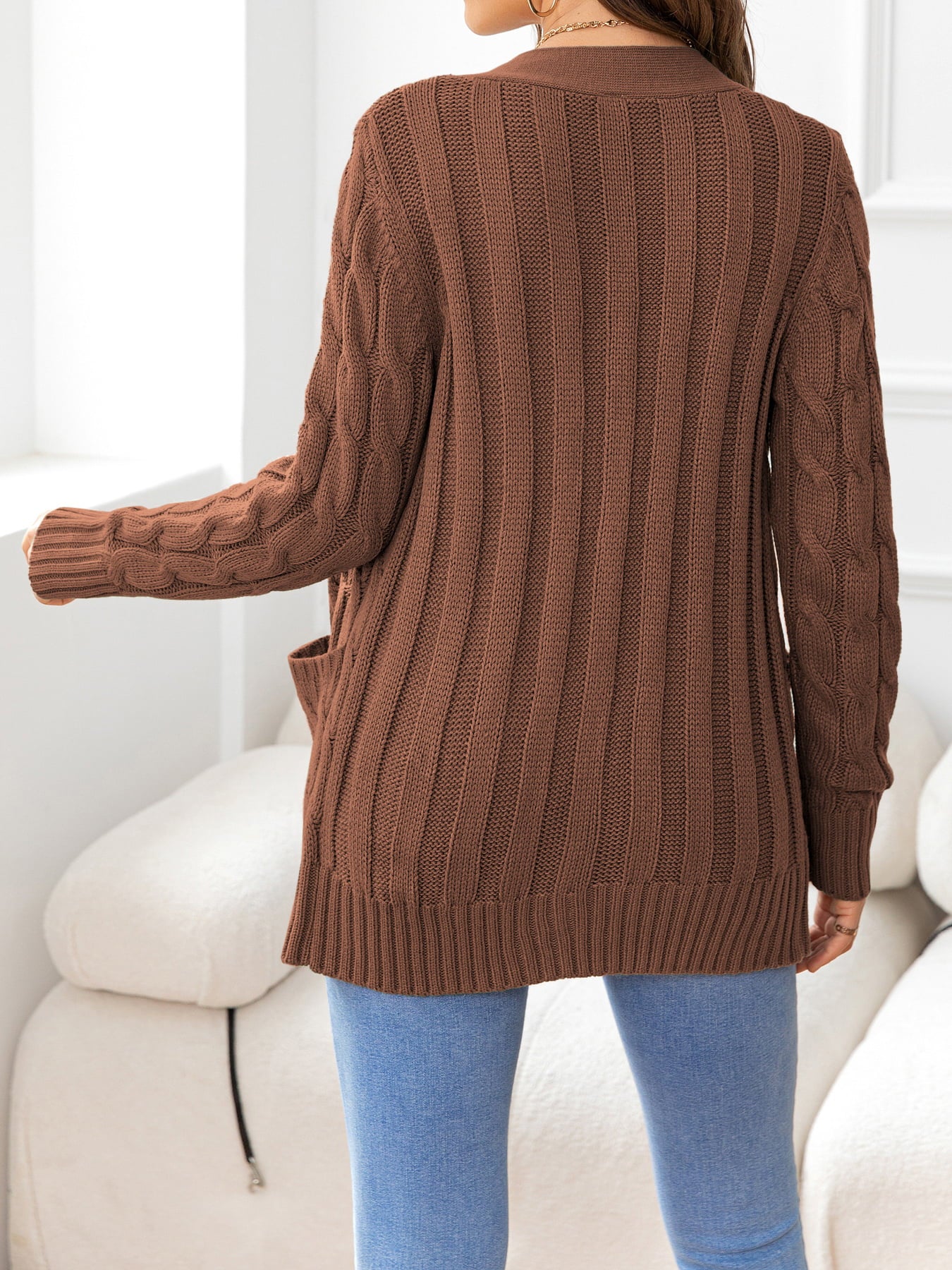 Button Down Cable-Knit Cardigan-Angel Casuals