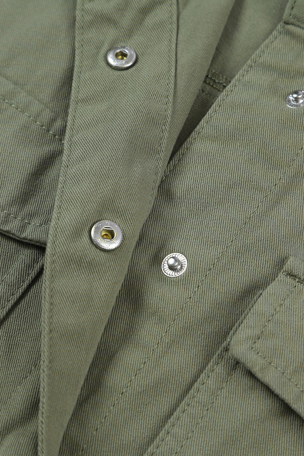 Drawstring Snap Down Dropped Shoulder Denim Jacket-Angel Casuals