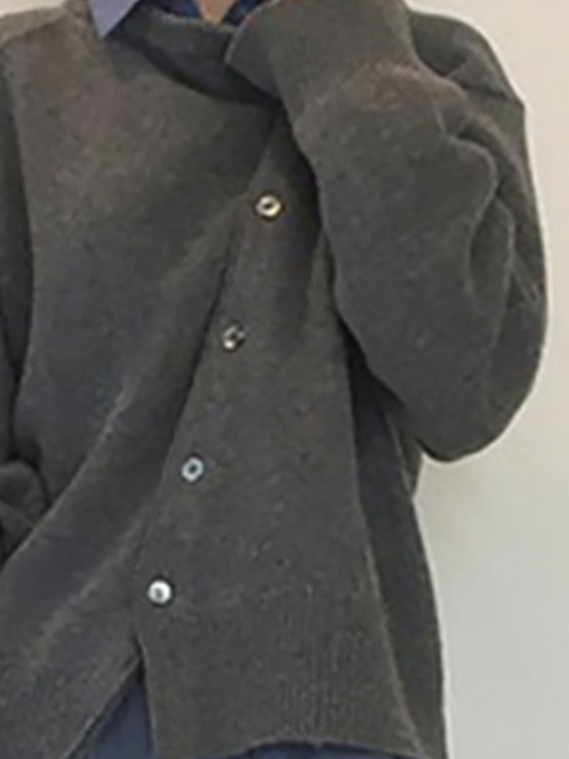 Dropped Shoulder Buttoned Cardigan-Angel Casuals