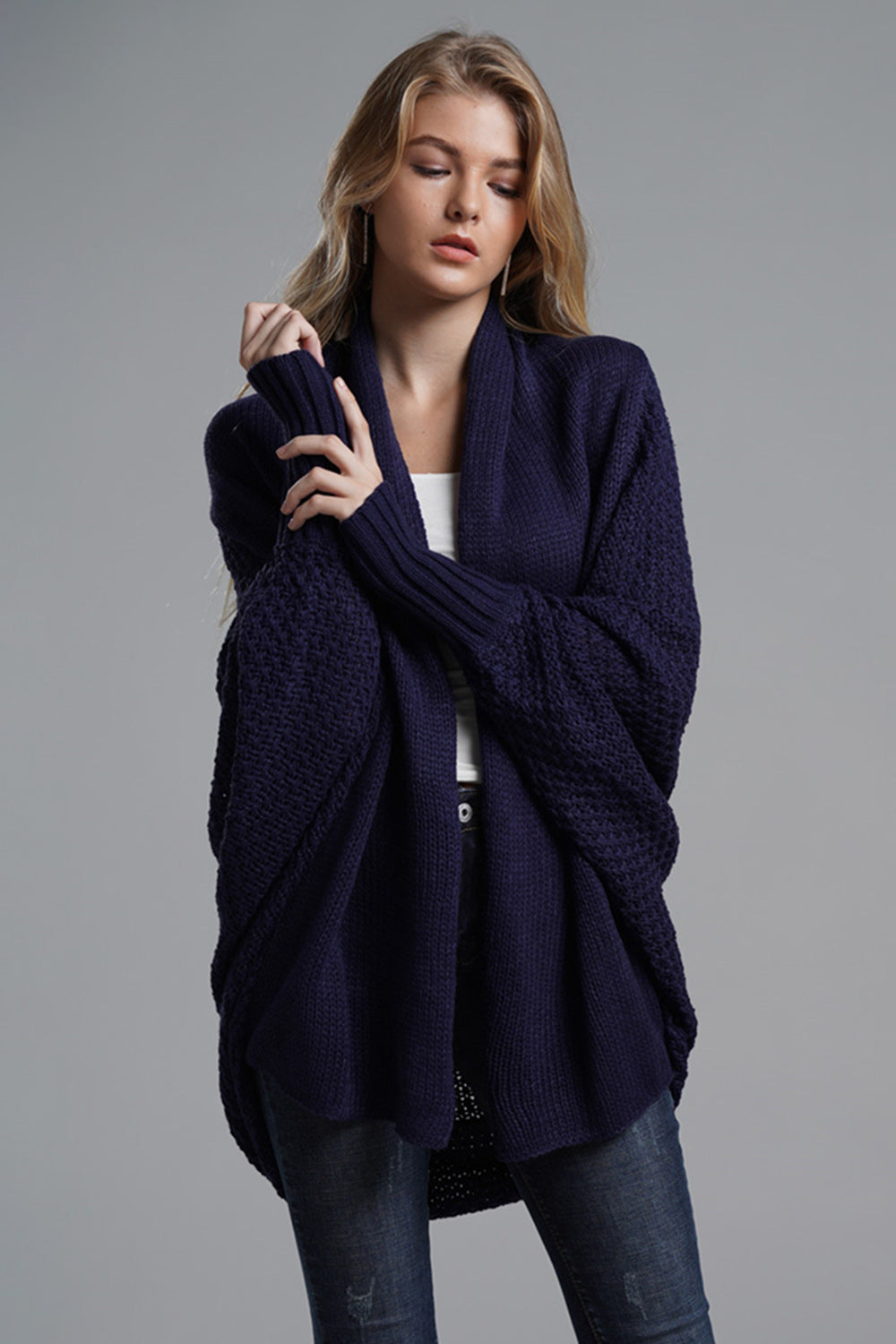 Open Front Batwing Sleeve Cardigan-Angel Casuals