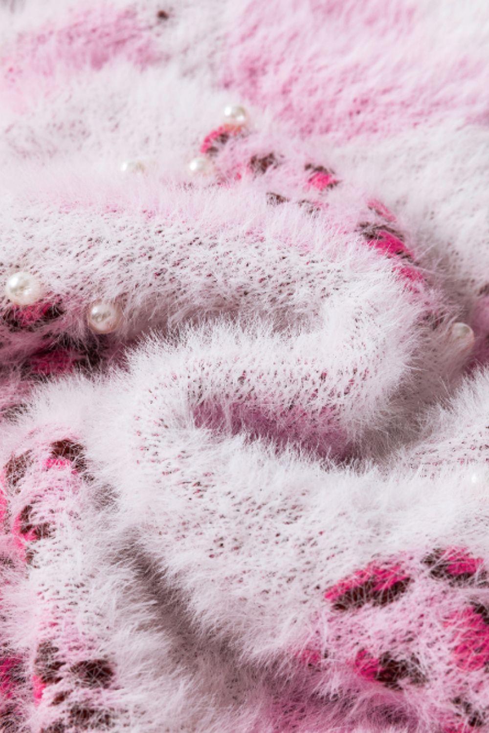 Pearl Detail Heart Round Neck Sweater-Angel Casuals