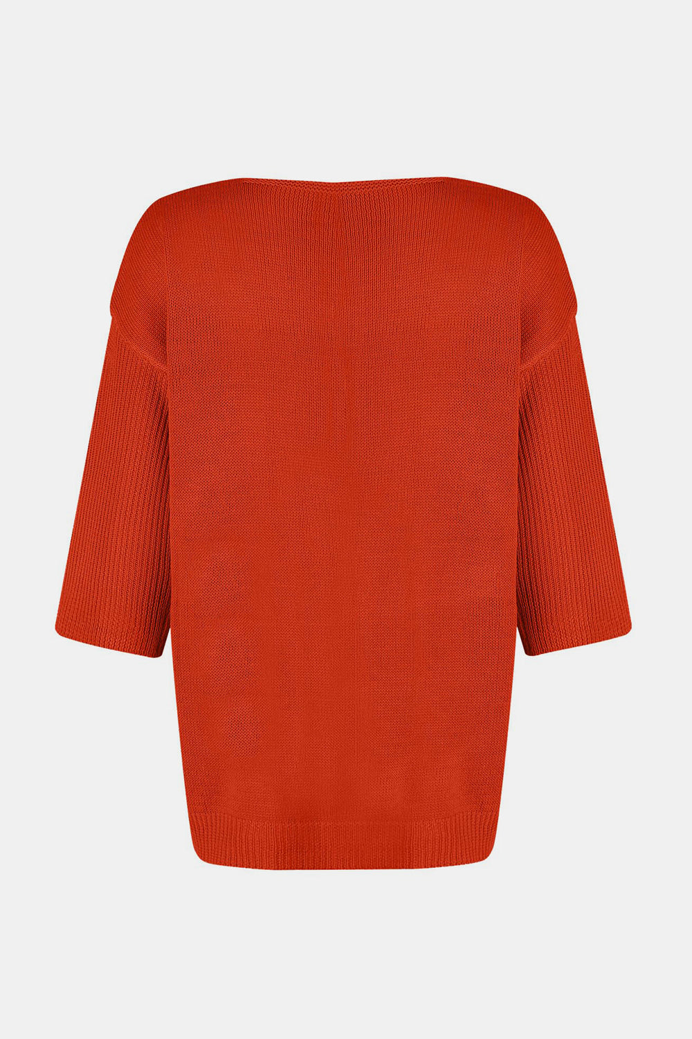 V-Neck Three-Quarter Sleeve Knit Top-Angel Casuals