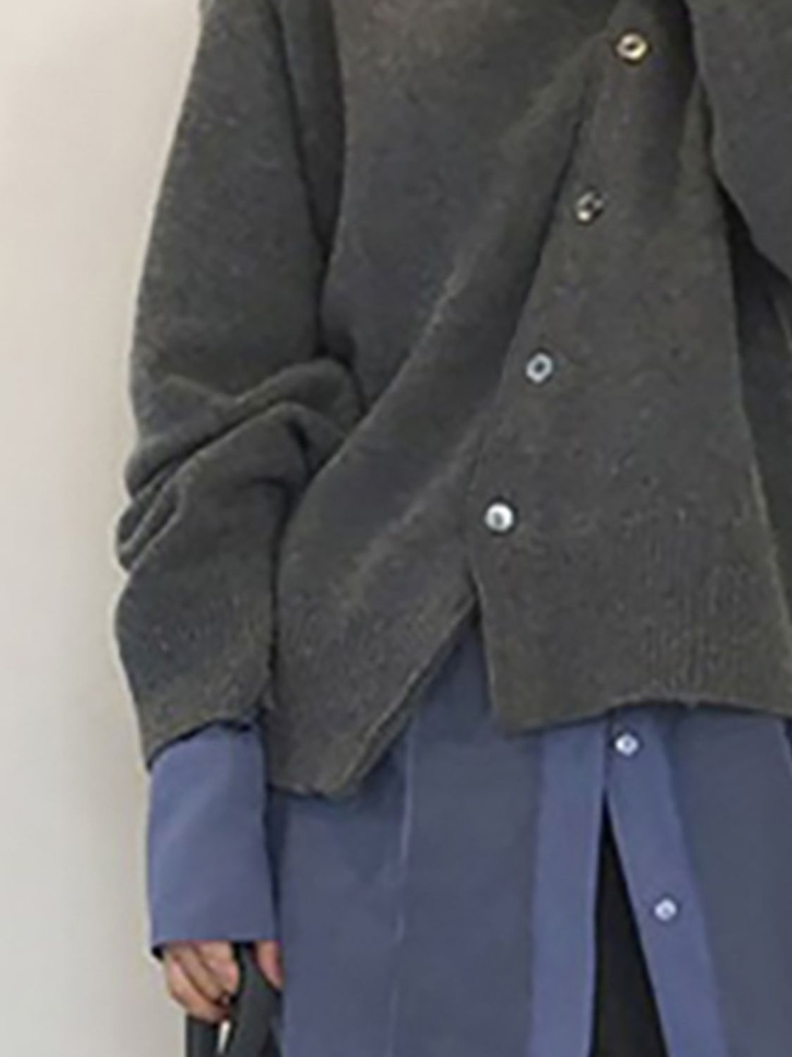 Dropped Shoulder Buttoned Cardigan-Angel Casuals