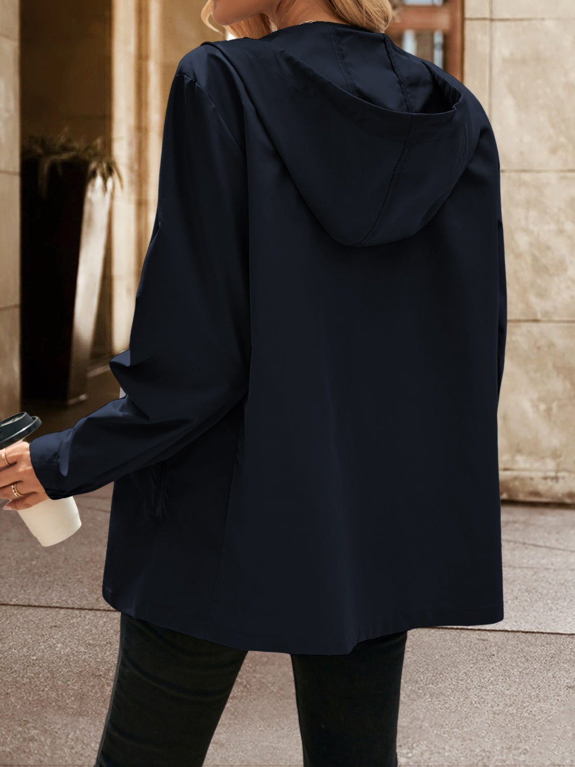 Ivy Lane Pocketed Zip Up Hooded Jacket-Angel Casuals