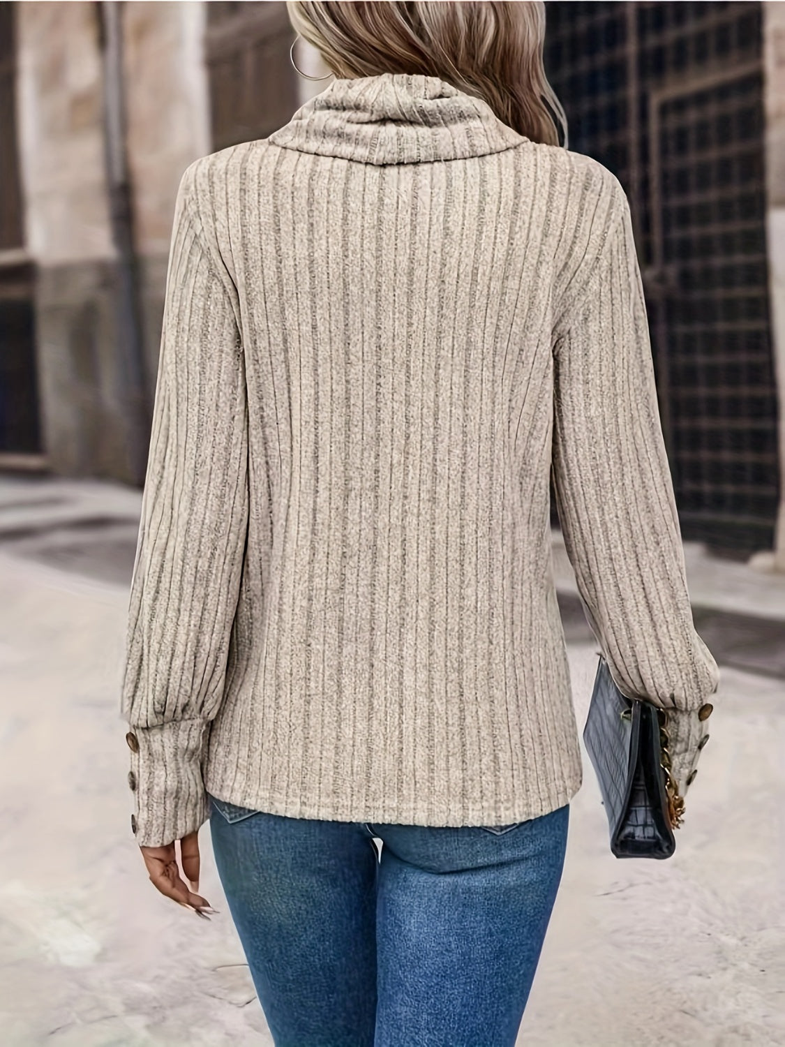 Turtleneck Long Sleeve T-Shirt-Angel Casuals