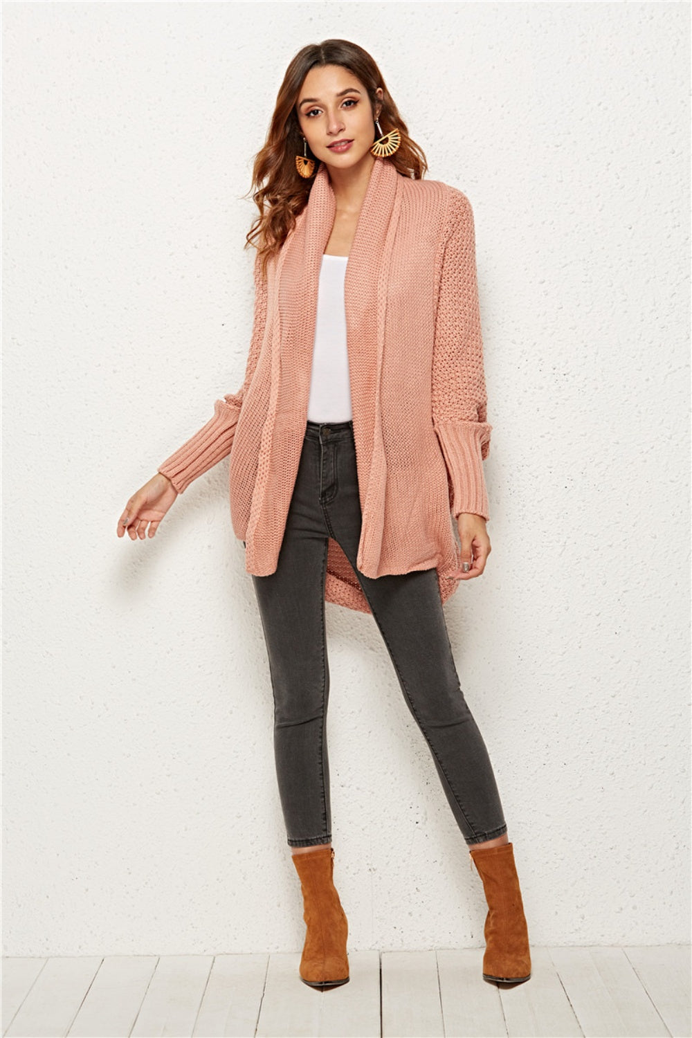 Angel Wings Open Front Batwing Sleeve Cardigan-Angel Casuals