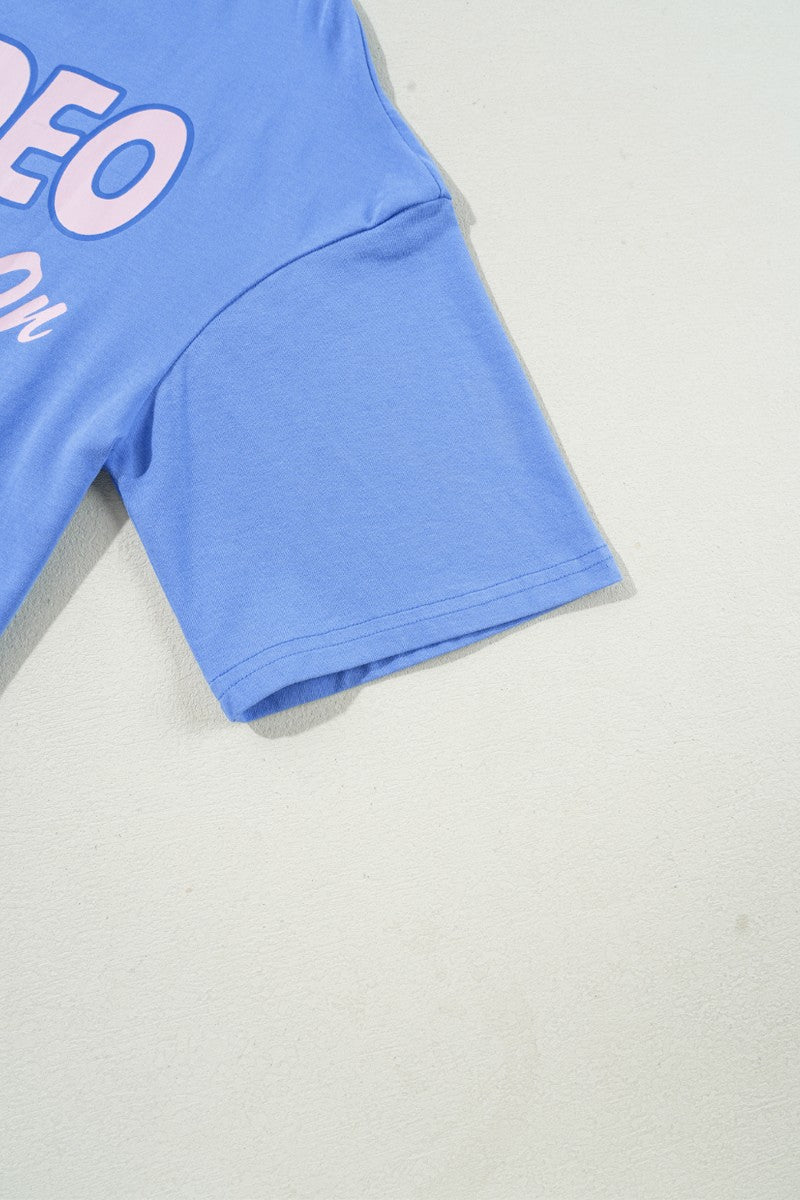 Graphic Round Neck Short Sleeve T-Shirt-Angel Casuals