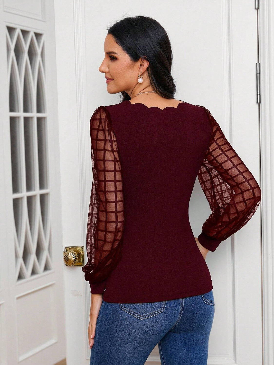 V-Neck Long Sleeve Top-Angel Casuals