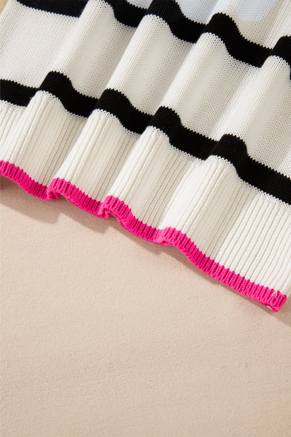 Striped Round Neck Drop Shoulder Sweater-Angel Casuals