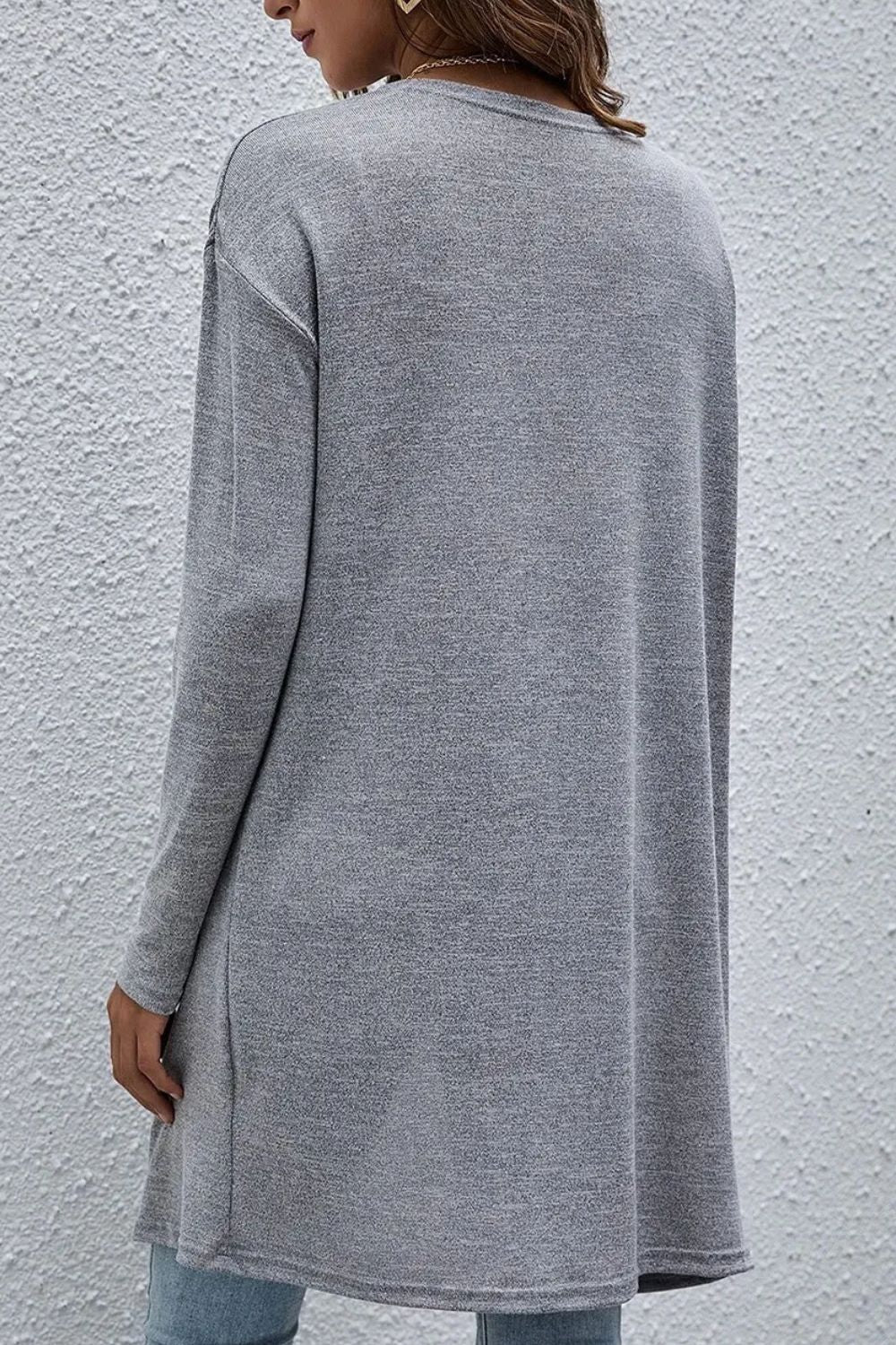 Open Front Long Sleeve Cover Up-Angel Casuals