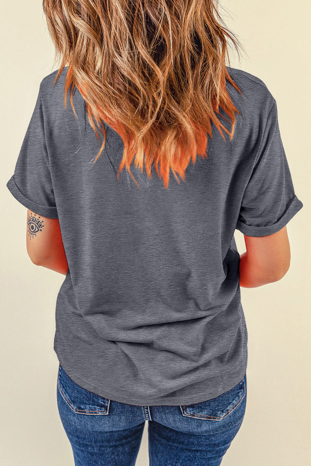 Round Neck Short Sleeve T-Shirt-Angel Casuals