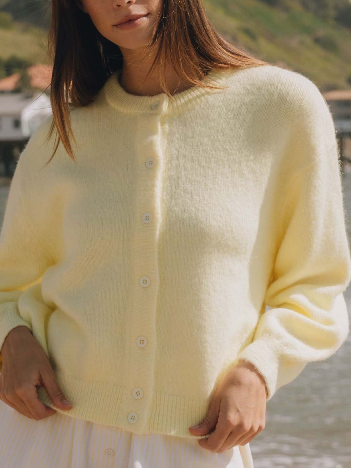 Button Down Long Sleeve Cardigan-Angel Casuals