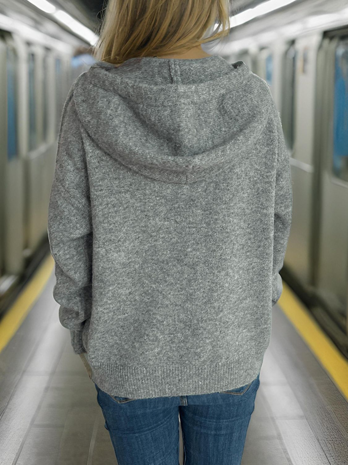 Drawstring Star Long Sleeve Hooded Sweater-Angel Casuals