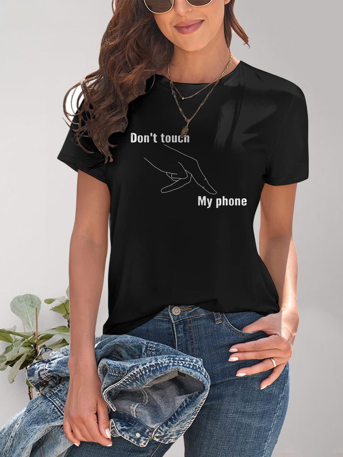 Graphic Round Neck Short Sleeve T-Shirt-Angel Casuals