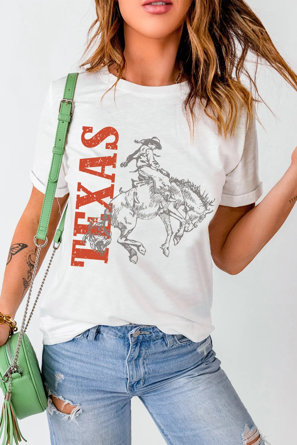 Graphic Round Neck Short Sleeve T-Shirt-Angel Casuals