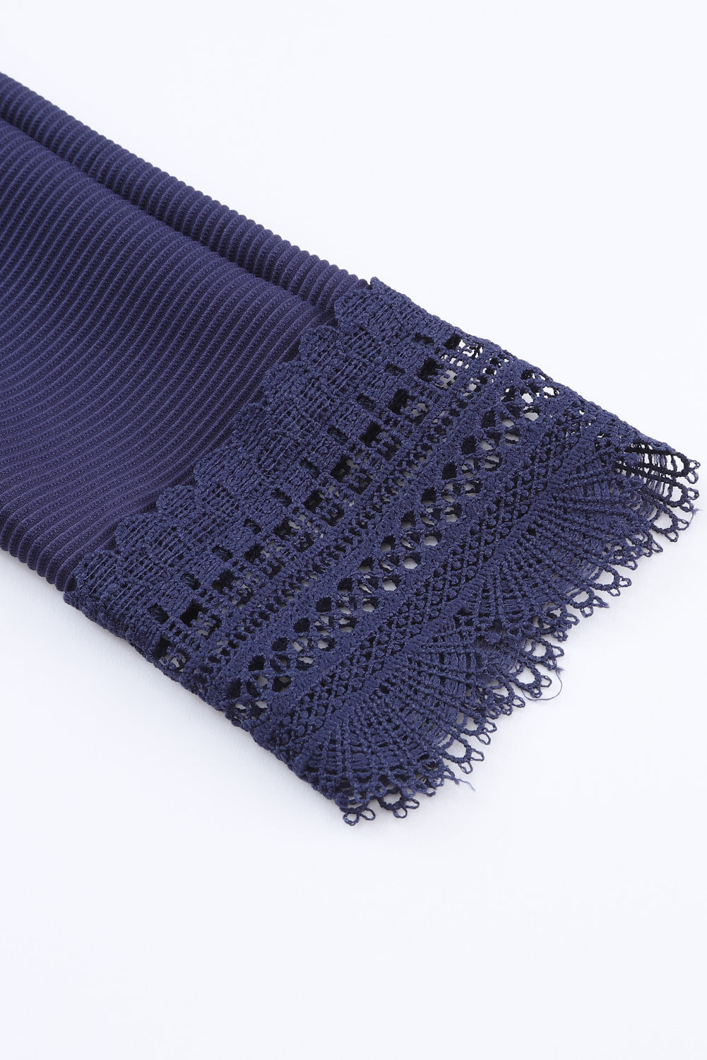 Lace Detail V-Neck Long Sleeve T-Shirt-Angel Casuals