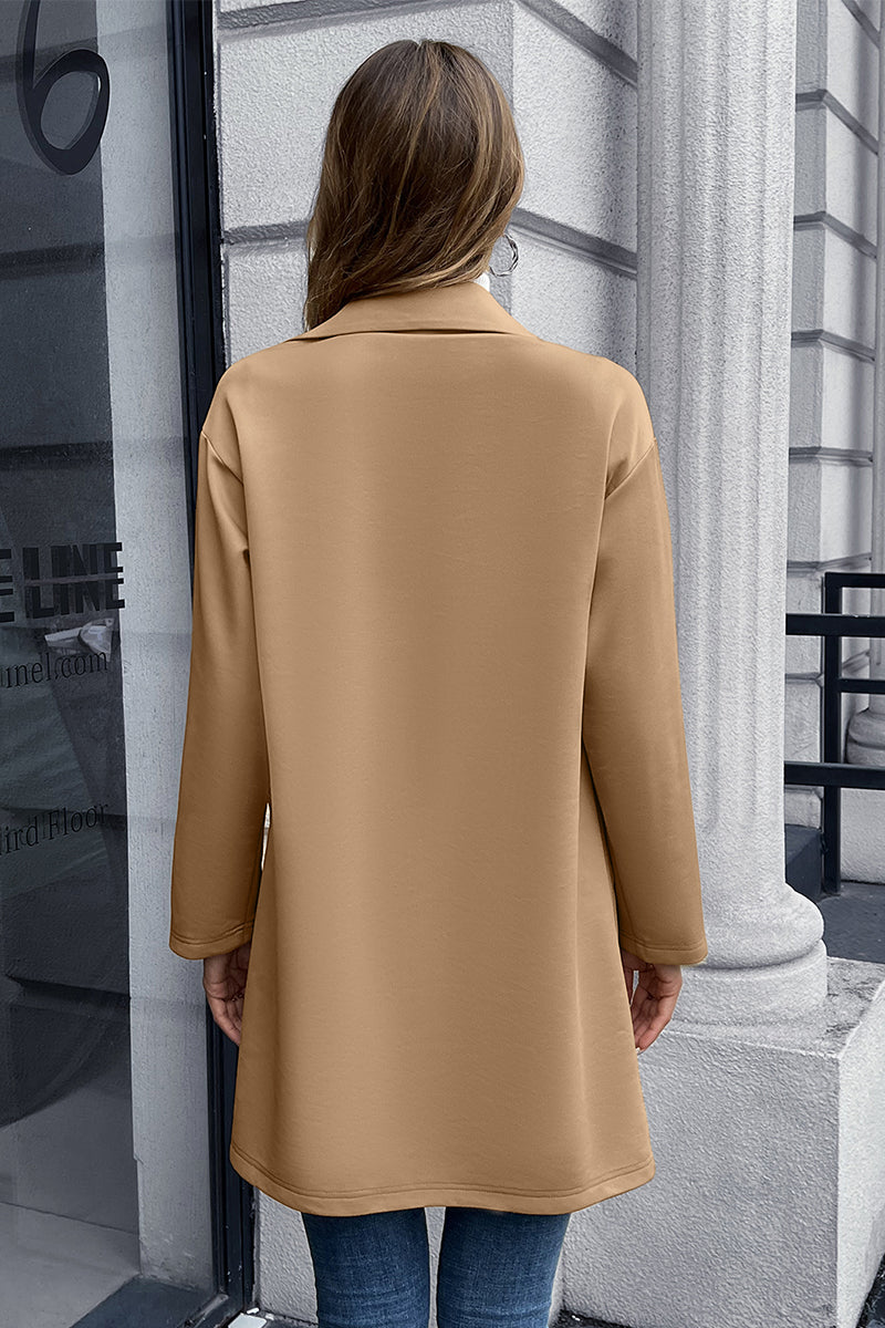 Lapel Collar Long Sleeve Blazer-Angel Casuals