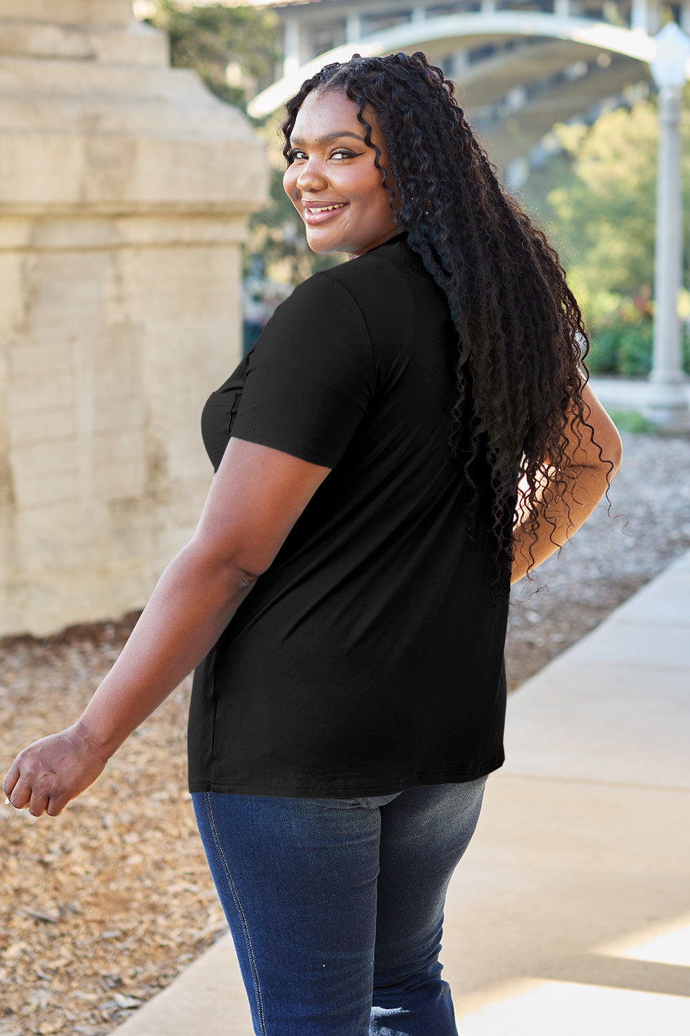 Basic Bae Bamboo Full Size V-Neck Short Sleeve T-Shirt-Angel Casuals
