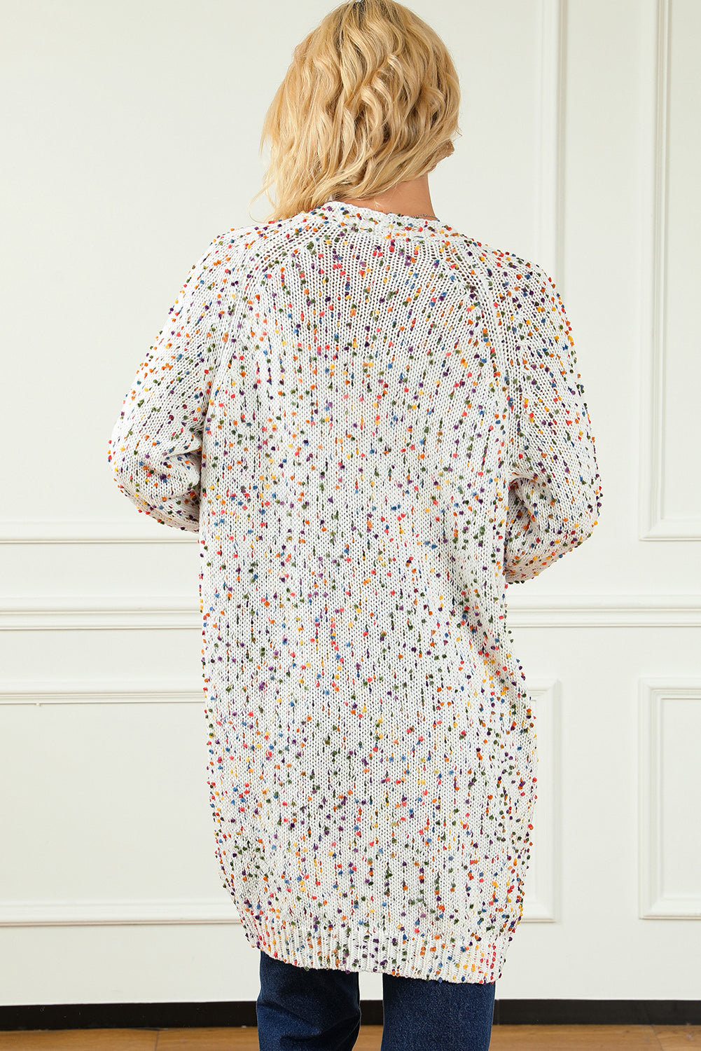 Heathered Open Front Long Sleeve Cardigan-Angel Casuals