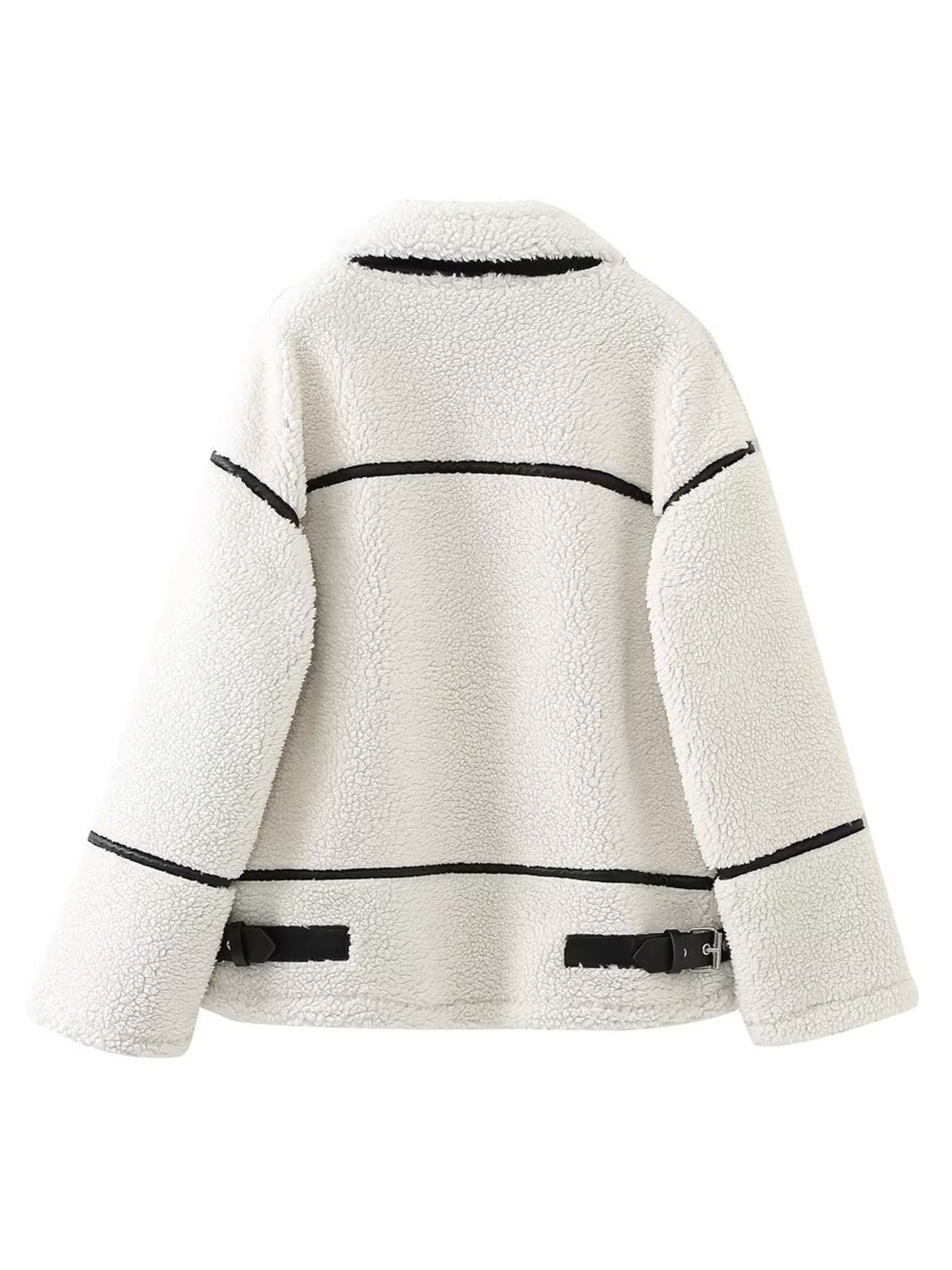 Zip Up Long Sleeve Sherpa Jacket-Angel Casuals