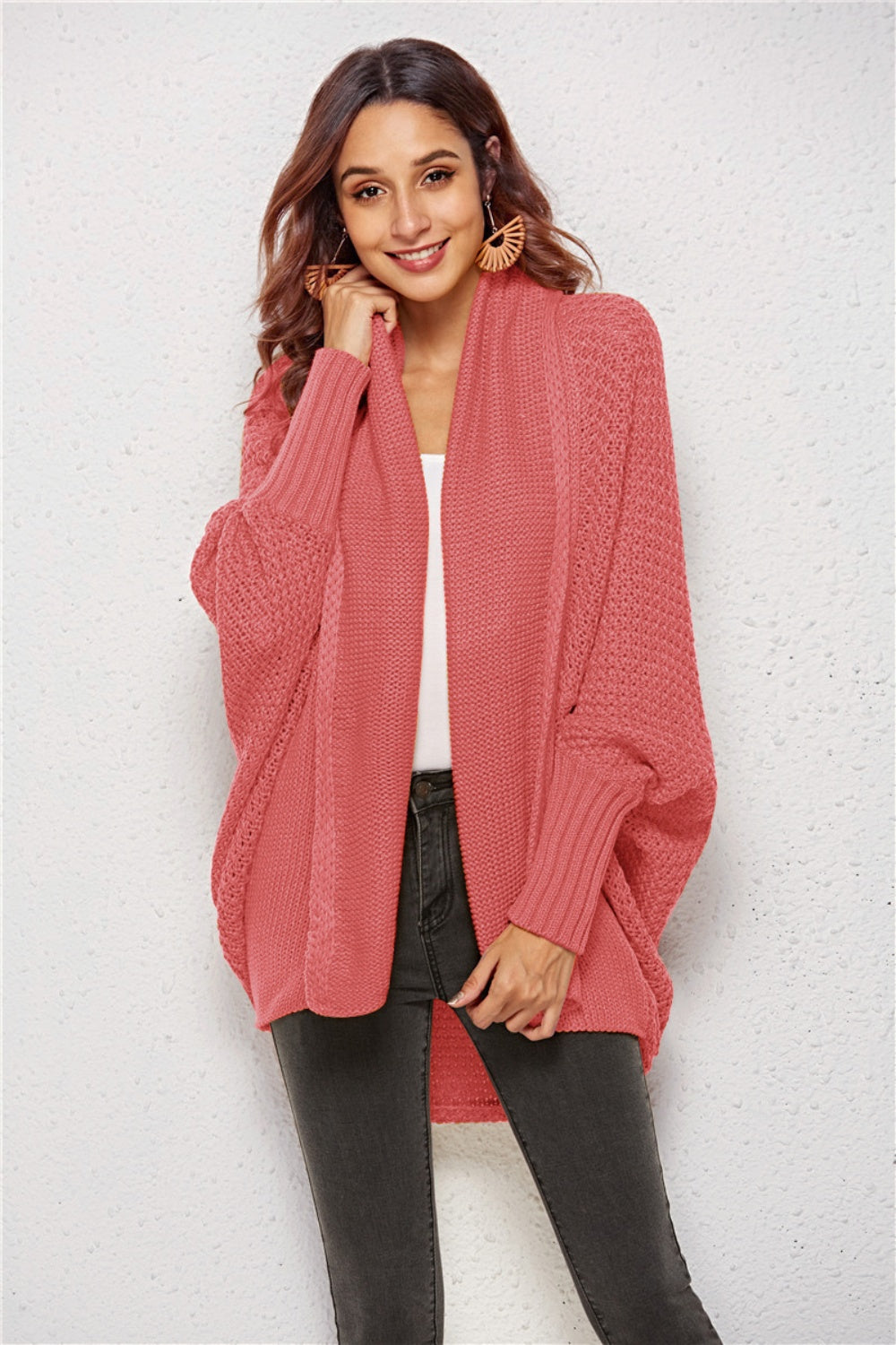 Angel Wings Open Front Batwing Sleeve Cardigan-Angel Casuals