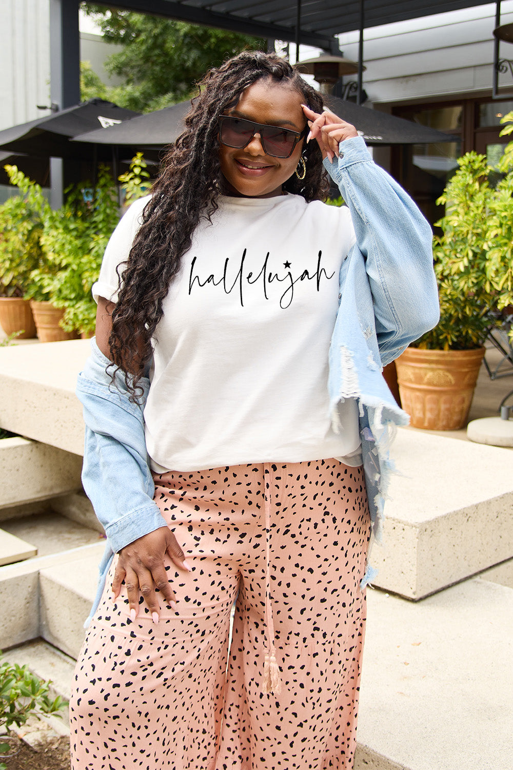 Simply Love Full Size Letter Graphic Short Sleeve T-Shirt-Angel Casuals