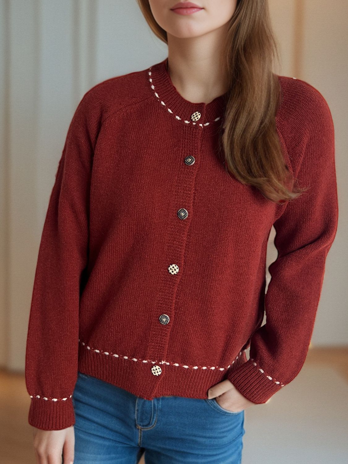 Button Down Long Sleeve Cardigan-Angel Casuals