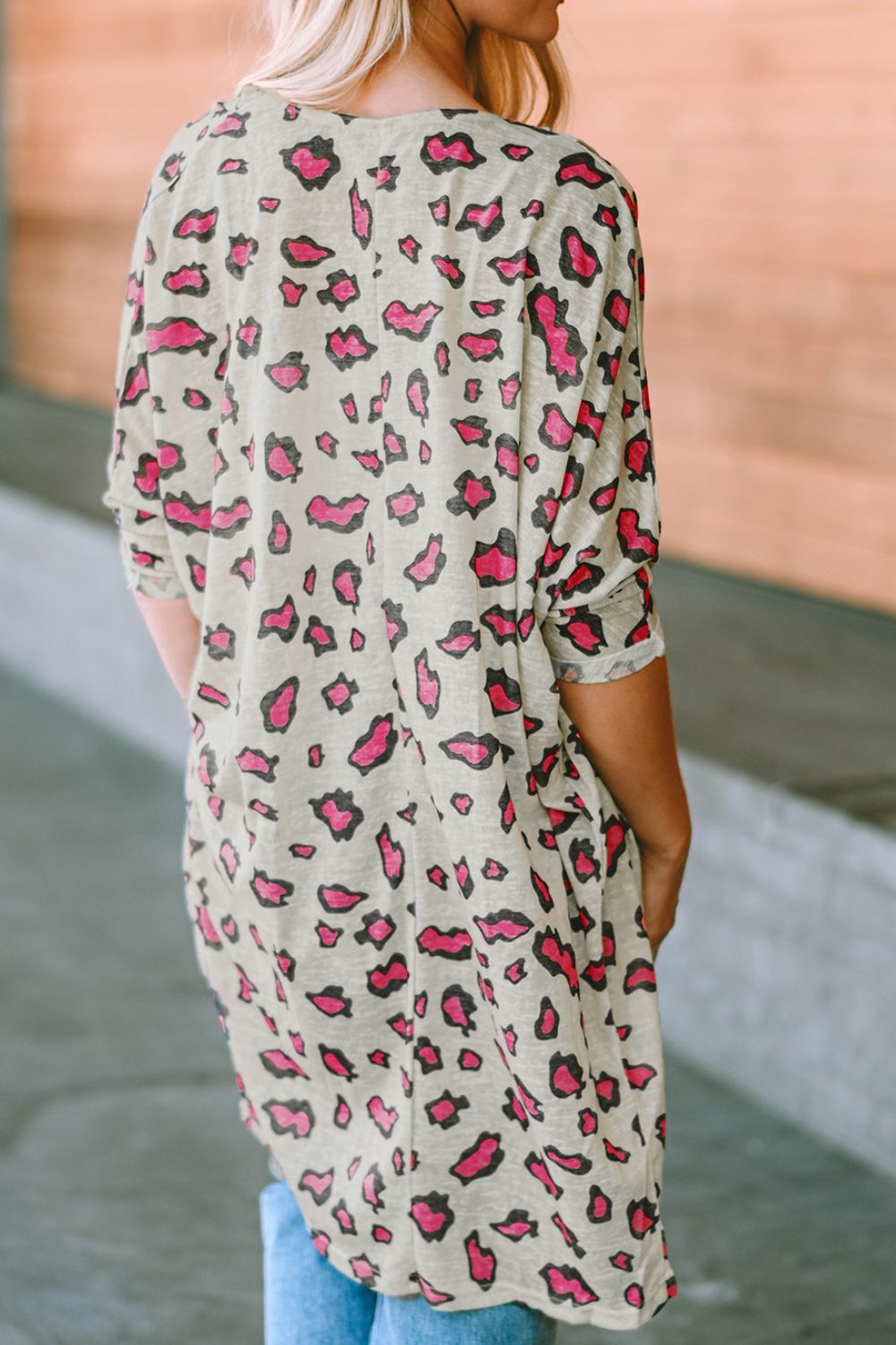 Printed Open Front Half Sleeve Cardigan-Angel Casuals
