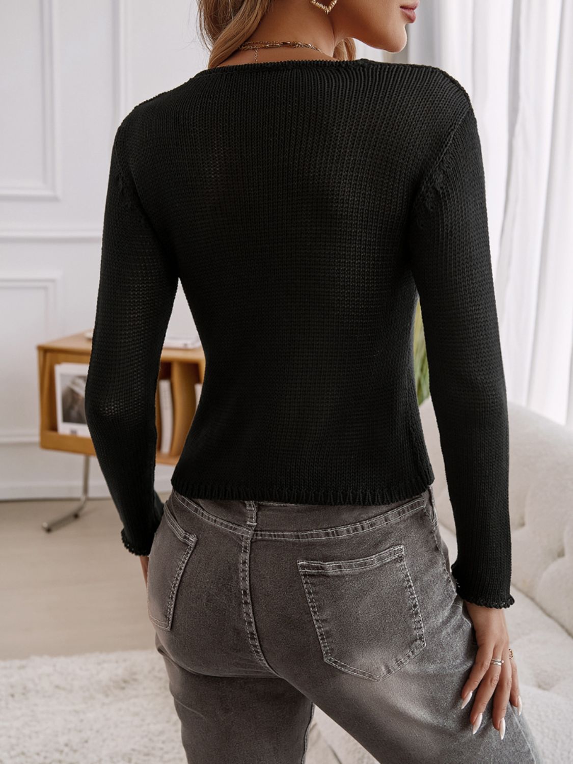Devine Long Sleeve Cropped Cardigan-Angel Casuals