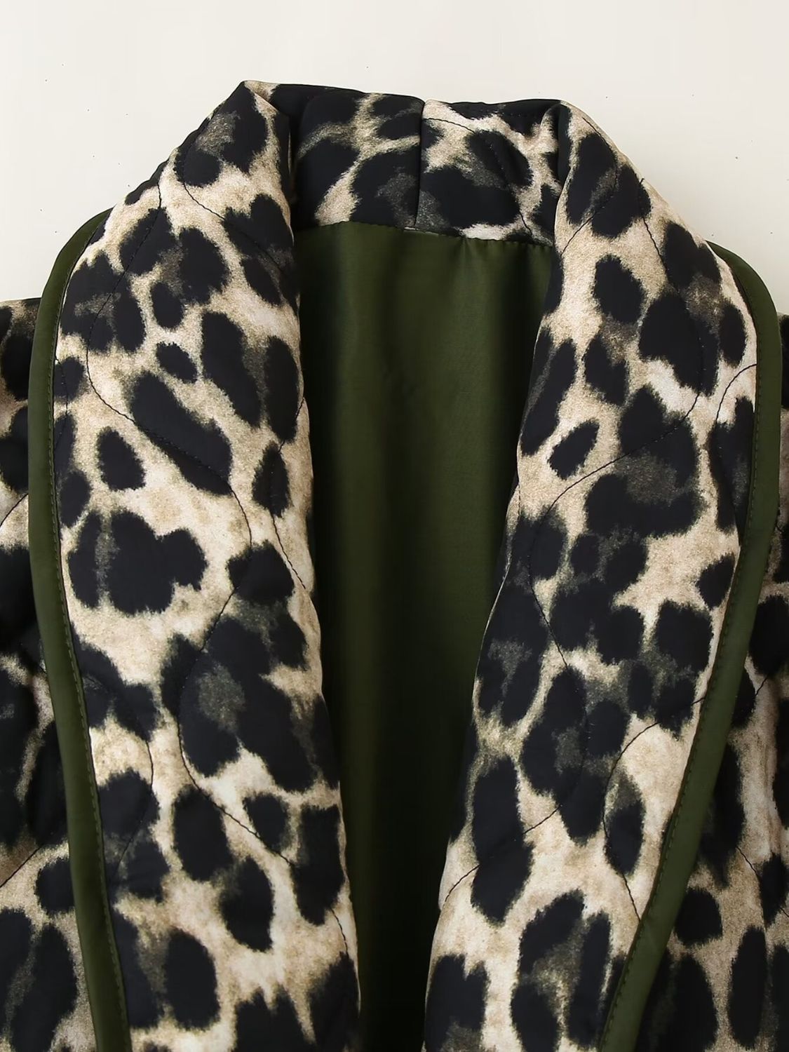 Leopard Open Front Long Sleeve Outerwear-Angel Casuals