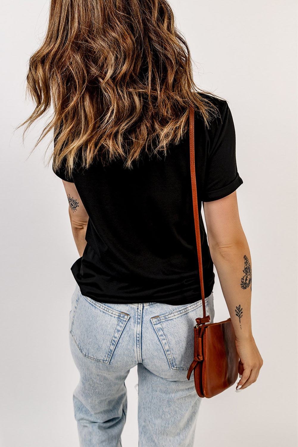 Bow Round Neck Short Sleeve T-Shirt-Angel Casuals