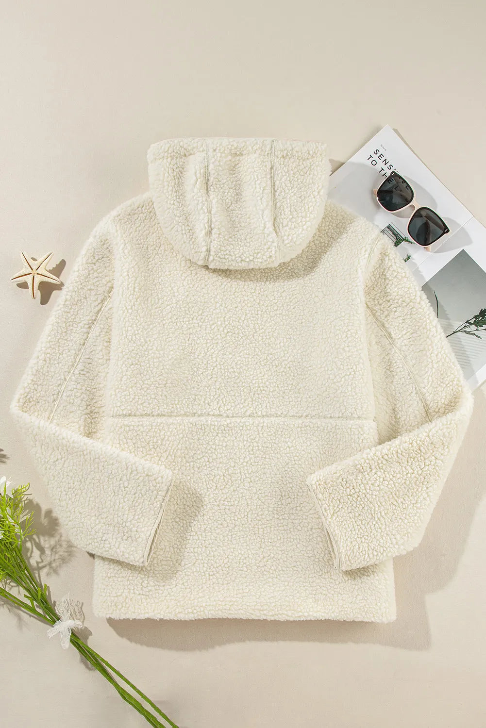 Drawstring Zip Up Long Sleeve Hooded Jacket-Angel Casuals