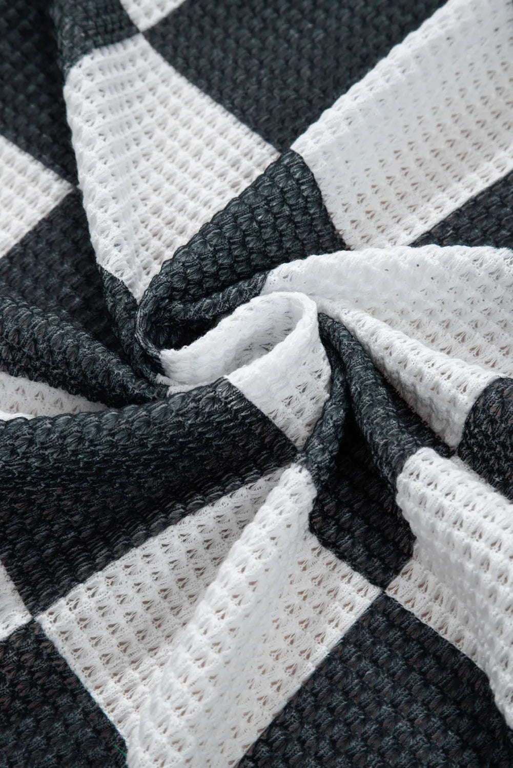 Checkered Open Front Long Sleeve Cover Up-Angel Casuals