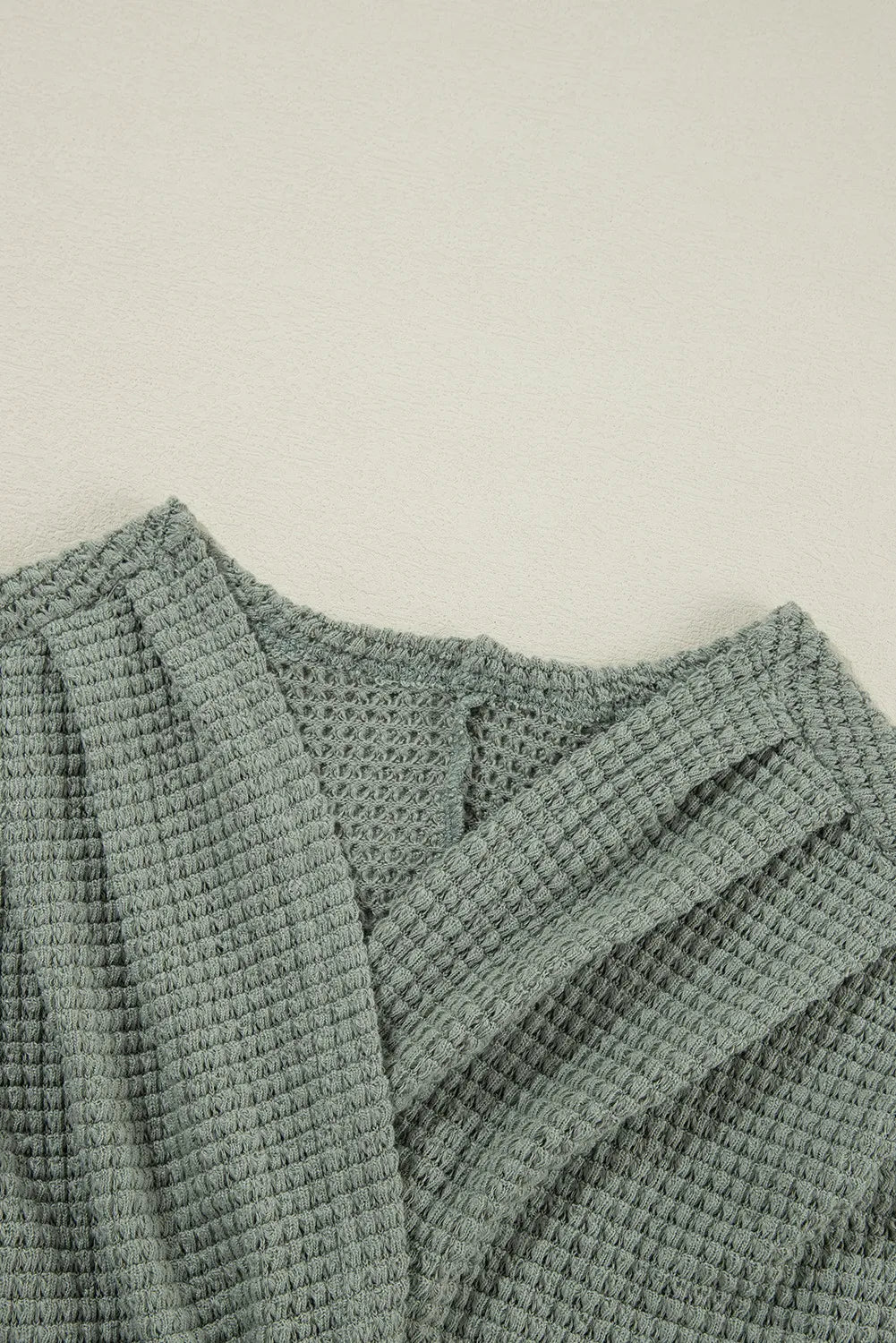 Waffle-Knit Open Front Long Sleeve Cover Up-Angel Casuals