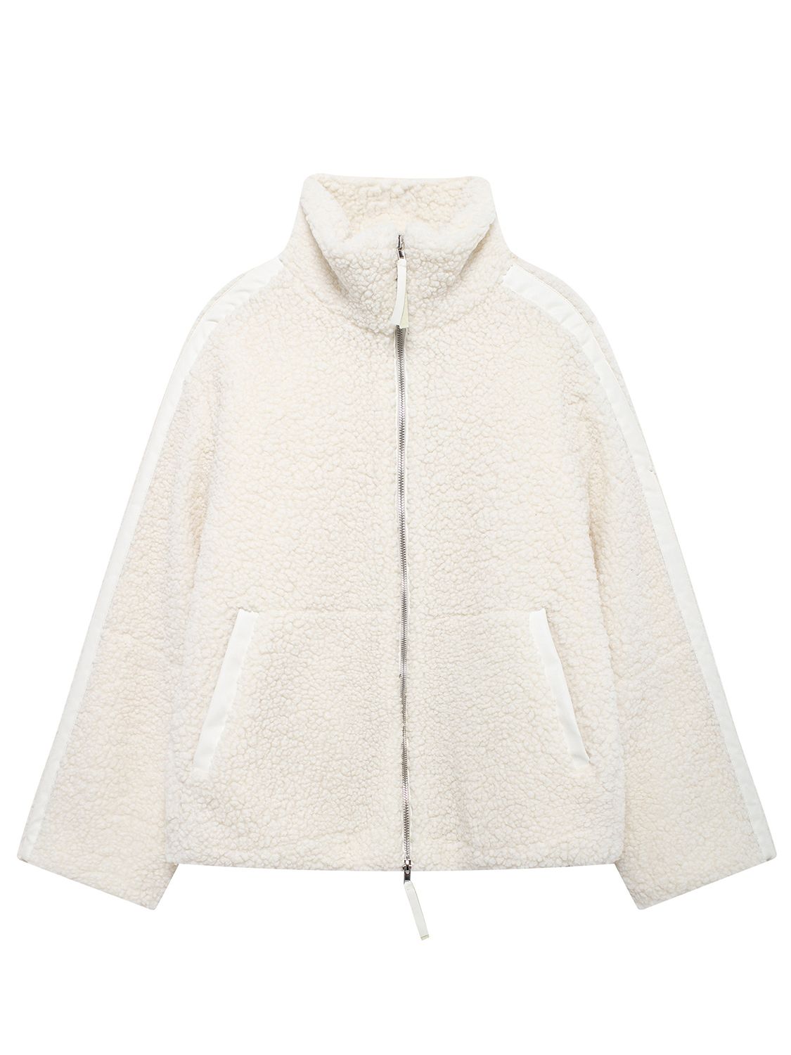 Zip Up Turtleneck Long Sleeve Plush Jacket-Angel Casuals