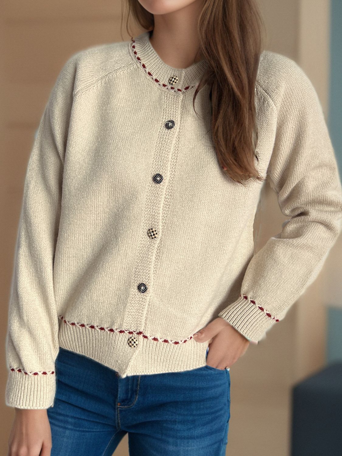 Button Down Long Sleeve Cardigan-Angel Casuals