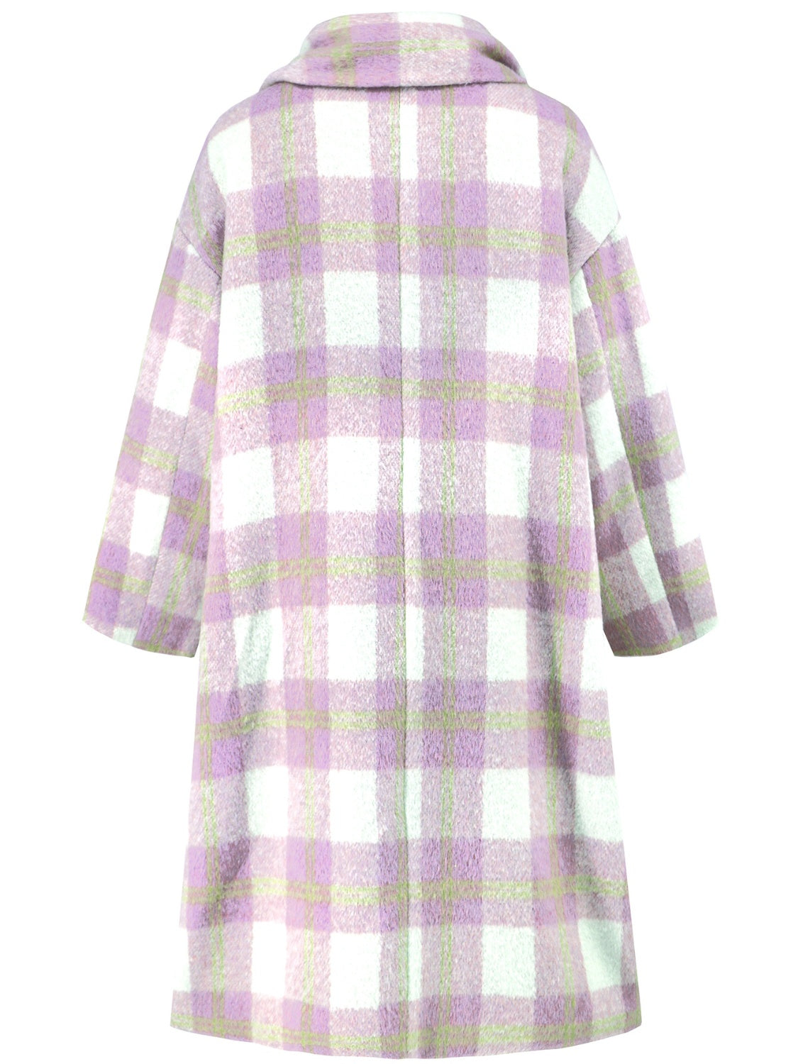 Plaid Button Up Long Sleeve Coat-Angel Casuals